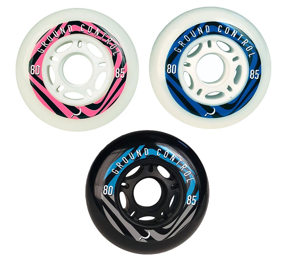Roues de patin Ground Control Psych 80mm/85a (4 Pack) inline skate wheels white or black